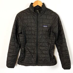Patagonia Nano Puff Jacket Full Zip Brown Black XS